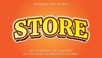 Tienda 3d editable texto efecto vector