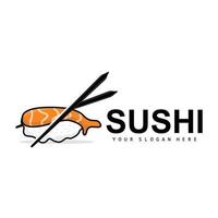 Sushi Logo, Japanese Food Sushi Seafood Vector, Japanese Cuisine Product Brand Design, Template Icon vector