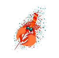 Vector bright isolated illustration of a lobster.