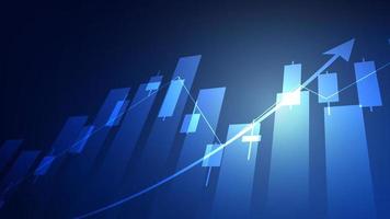 Financial business statistics with bar graph and candlestick chart show stock market price vector