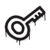 Spray Spray Graffiti key icon isolated on white background. graffiti lock icon with spray on black vector