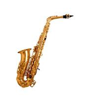 Saxophone isolated on white photo
