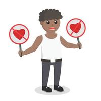 angry african man hate valentine design character on white background vector