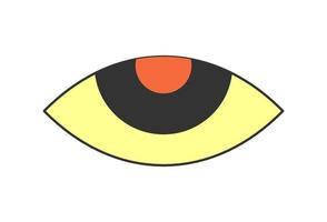 Retro boho open eye. Psychedelic groovy hippie style minimal bohemian design. Vintage hippy crazy esoteric pupil sticker. Abstract 60s, 70s, 80s trendy y2k vector eps illustration