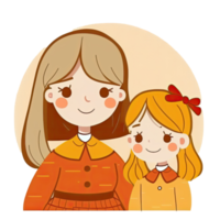 madre y hija dibujos animados png