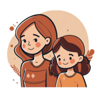 Mother and Daughter Cartoon png