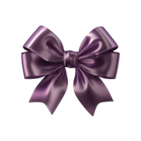 Violet Silk Bow on White Background. png