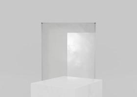 3D Rendering products minimal podium on white platform photo