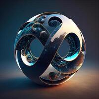 Concept of infinity. Abstract symbol of infinity.. photo