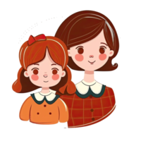 Mother and Daughter Cartoon png