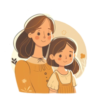 Mother and Daughter Cartoon png