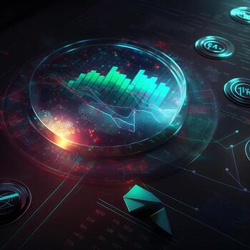 Big Data Technology for Business Finance Analytic concept. photo