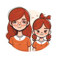 madre e figlia cartone animato png