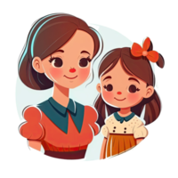 Mother and Daughter Cartoon png