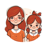Mother and Daughter Cartoon png