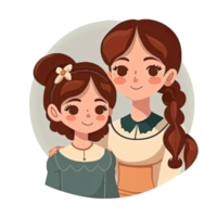 Mother and Daughter Cartoon png