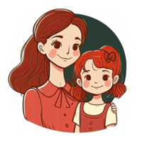 Mother and Daughter Cartoon png