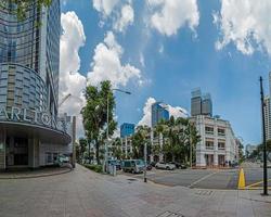 Panoramic view over the skyline of OUE Bayfront in Singapore photo