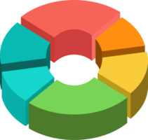 3d taart tabel zes stukken.infographic isometrische puzzel circulaire sjabloon.rapport, bedrijf analyse, gegevens png