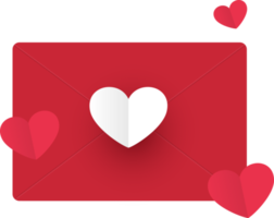 Pink romantic red envelope.Valentine's day symbol. love mail of love letter in flat style. png