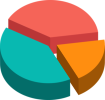 3d torta gráfico três peças.infográfico isométrico enigma circular modelo.relatório, o negócio análise, dados png