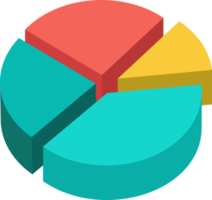 3d tarte graphique quatre pièces.infographie isométrique puzzle circulaire modèle.rapport, affaires analytique, Les données png