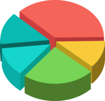 3d tarte graphique cinq pièces.infographie isométrique puzzle circulaire modèle.rapport, affaires analytique, Les données png