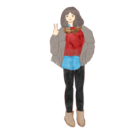 girl hand drawing png