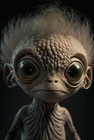 very cute looking alien with big eyes. . photo