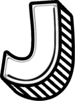 3d scarabocchio font lettera j png