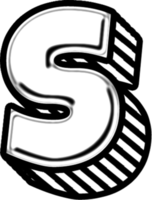 3d scarabocchio font lettera S png