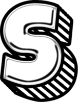 3D Doodle Font Letter S png