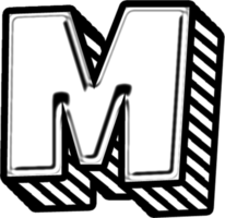 3D Doodle Font Letter M png