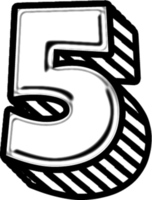 3d scarabocchio font lettera 5 png