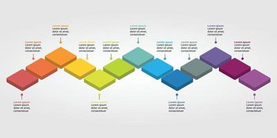 square chart template for infographic for presentation for 13 element vector