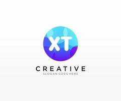 XT initial logo With Colorful Circle template vector. vector