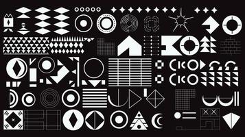 Vector Set of Minimalist Design Elements, Bold, Striking, Contrasty, Sharp, Dramatic, Monochromatic Color Scheme, Geometric Patterns