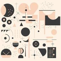 Minimalist Brutalist Design Components, Futuristic Forms, Geometric Shapes, and Stars - Packaging, Printed Materials, and Social Media Content vector