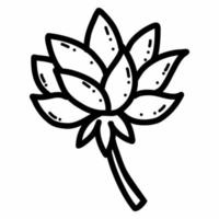 loto flor. nacional planta de India. vector garabatear ilustracion.mano dibujado bosquejo.