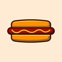 hot dog illustration for logo and children's book. vector