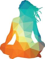 Colored Silhouette Of A Woman Doing Yoga vector