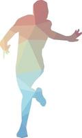 Colored Silhouette Of A Running Man vector