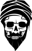 Skull Of A Man With Beard Wearing Turban vector