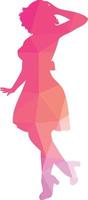 Pink Silhouette Of A Woman, Vector Image