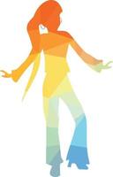 Silhouette Of A Woman Dancing, Vector Image 