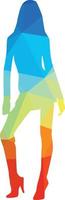 Colored Silhouette Of A Woman In High Heels  vector