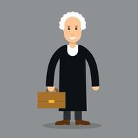 Image Of A Judge With A Suitcase  vector