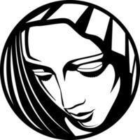 Monochrome Vector Image Of Mary, Mother Of Jesus 