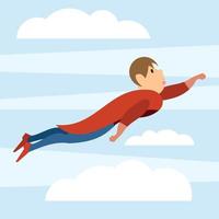 Vector Image Of A Boy Flying Like A Superman