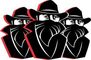 enmascarado Bandidos desde el salvaje oeste.eps vector